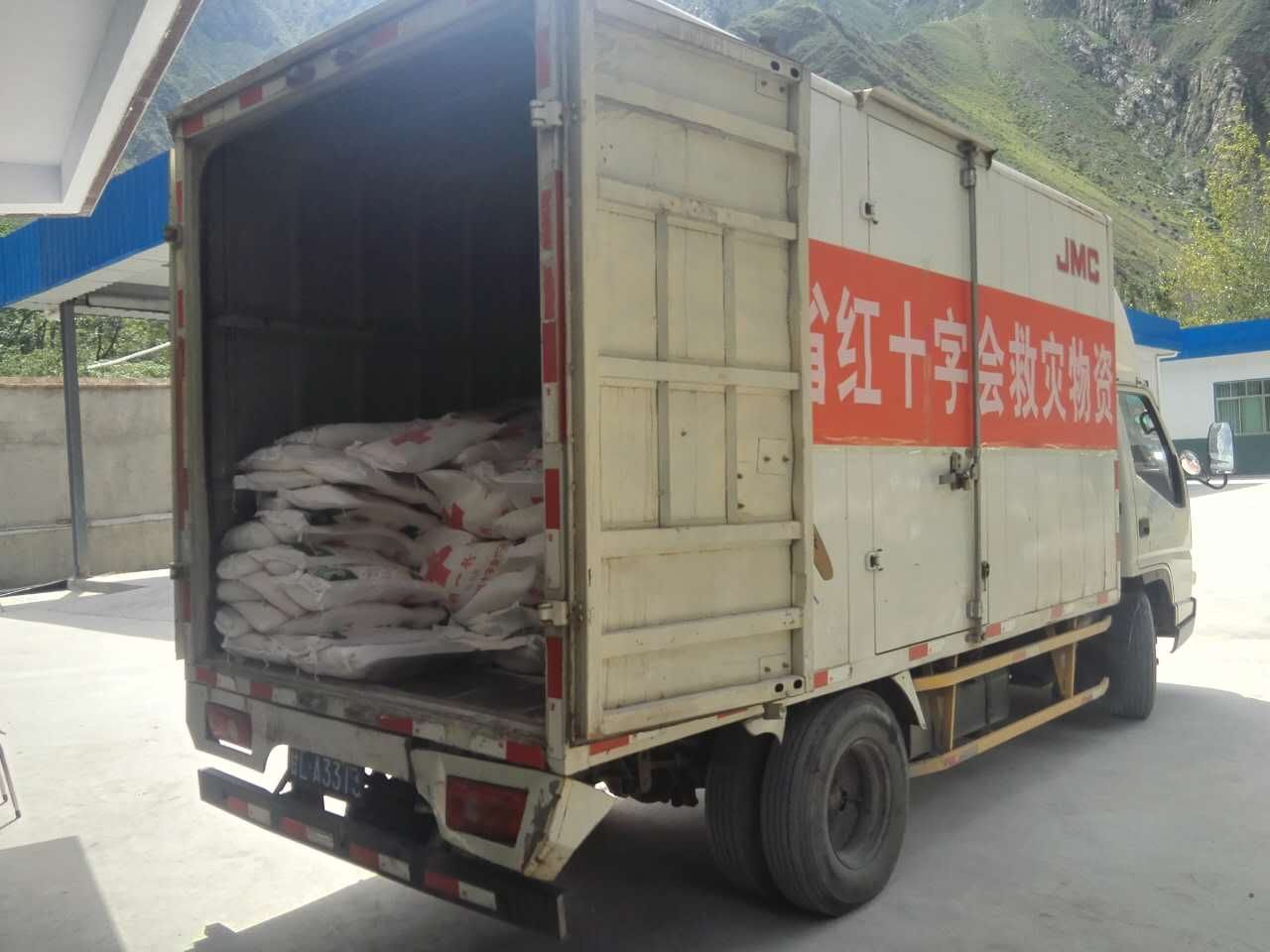 省红十字会调拨10吨面粉运抵文县灾区1.jpg